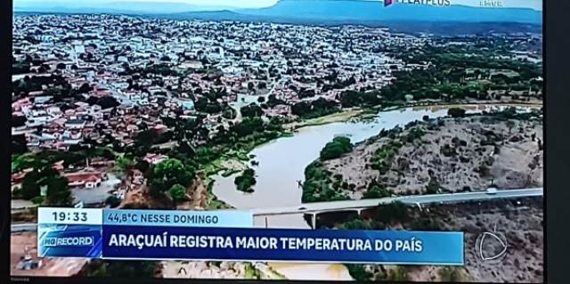 Record Minas também deu destaque às altas temperaturas em Araçuai